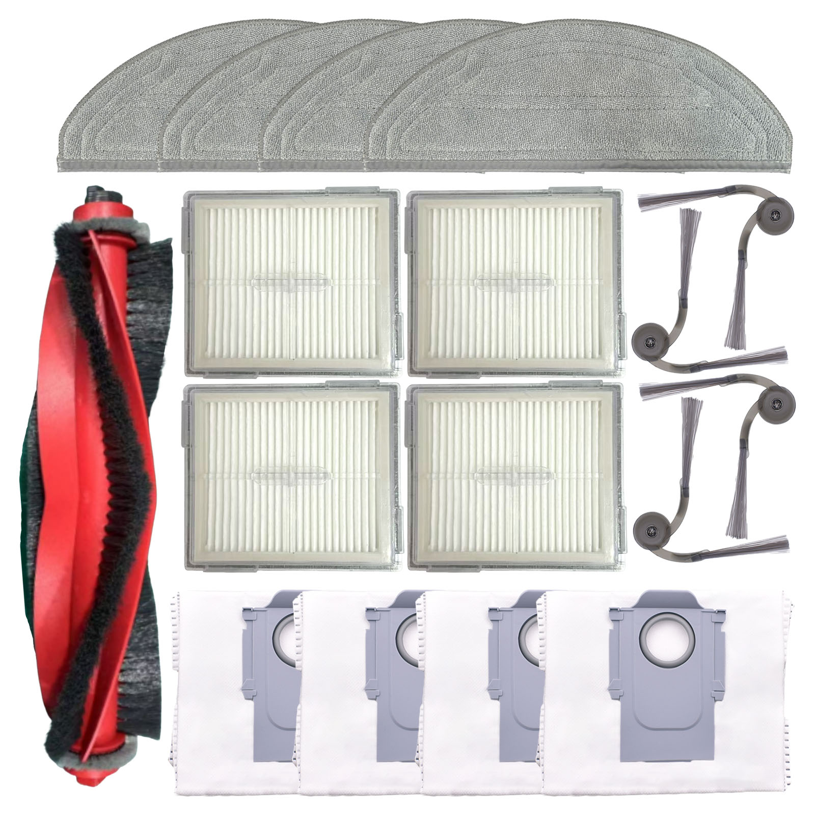 Main Brush Filter Side Brush Mop Pad Dust Bag for Roborock Q10 S5/ Q10 X5/ Q10 S5+/ Q10 X5+ Robot Vacuum Replacement Accessories